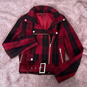 Signature 8 plaid motorcycle jacket